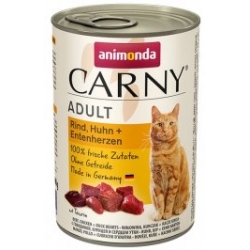 ANIMONDA CARNY ADULT WOŁOWINA, KURCZAK, KACZE SERCA 400G